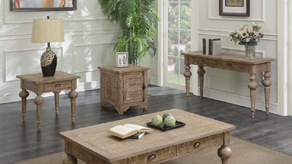 Jennifer Taylor Home Maribelle 54" Console Table With Drawers And Turned Legs In Sandstone Gray