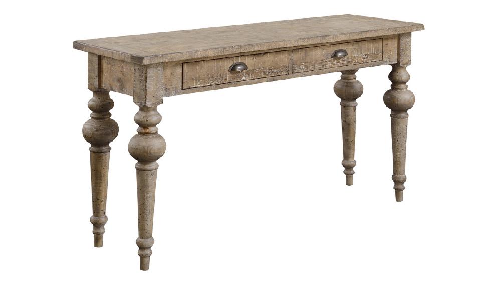 Jennifer Taylor Home Maribelle 54" Console Table With Drawers And Turned Legs In Sandstone Gray