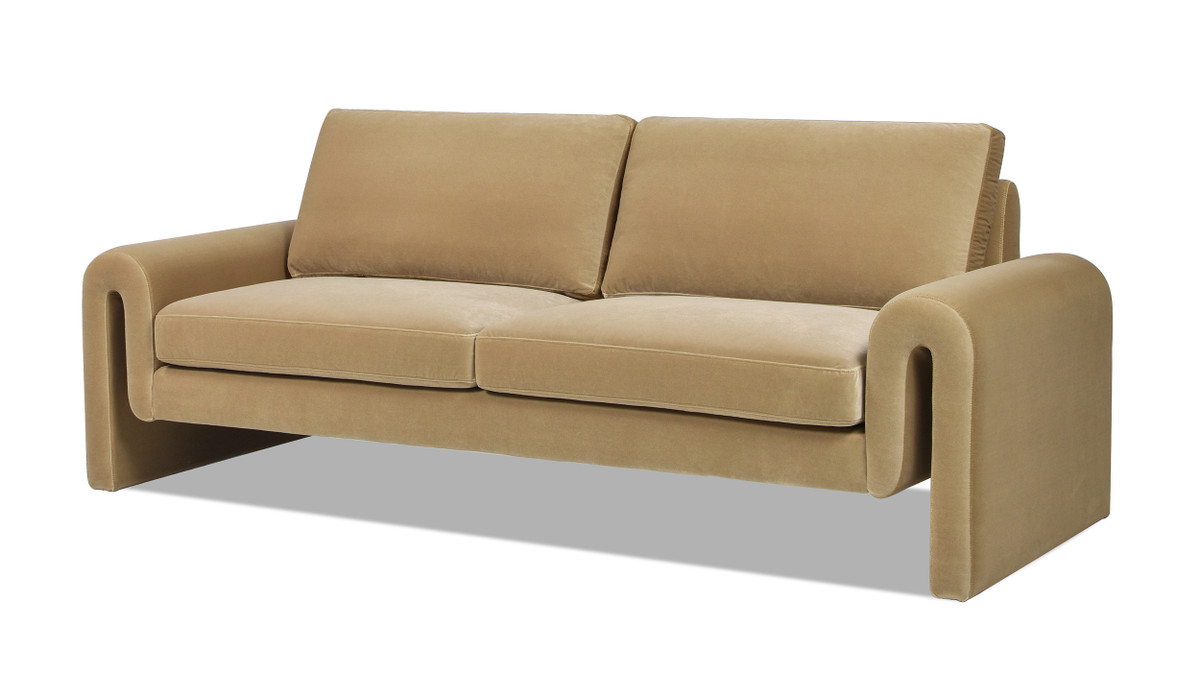 Jennifer Taylor Home Mason 85" Arched Arm Sofa Camel Brown Beige