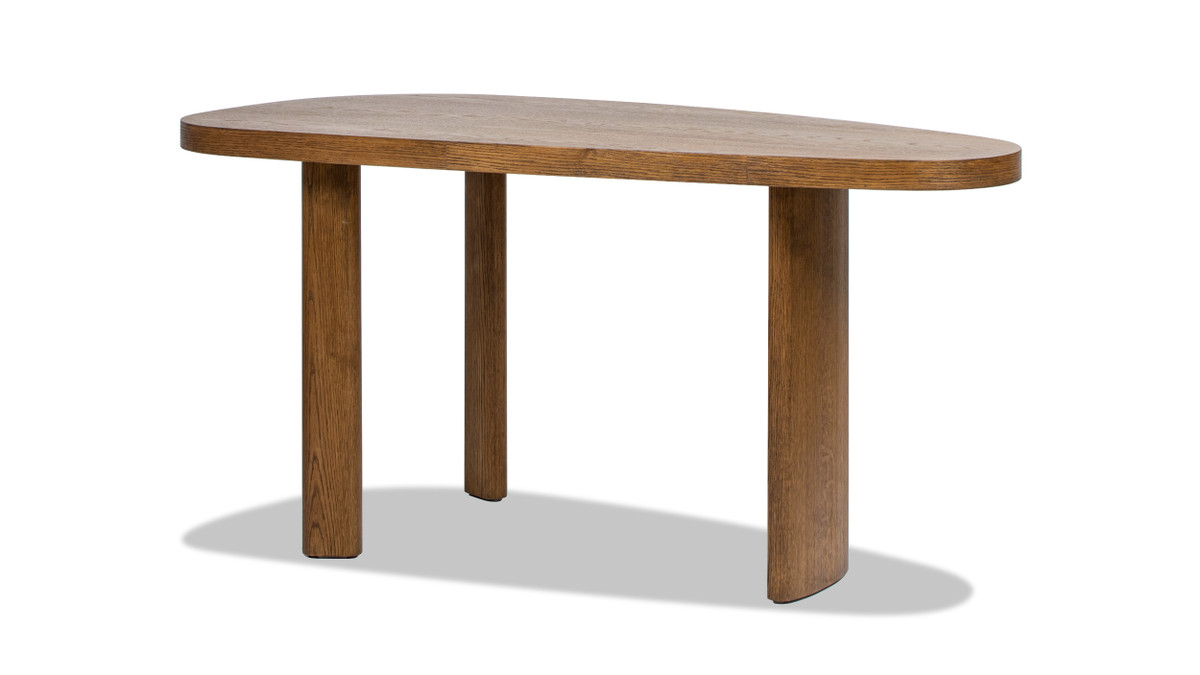 Jennifer Taylor Home Melvin 60" Modern Oak Oblong Oval Console Desk Café Brown