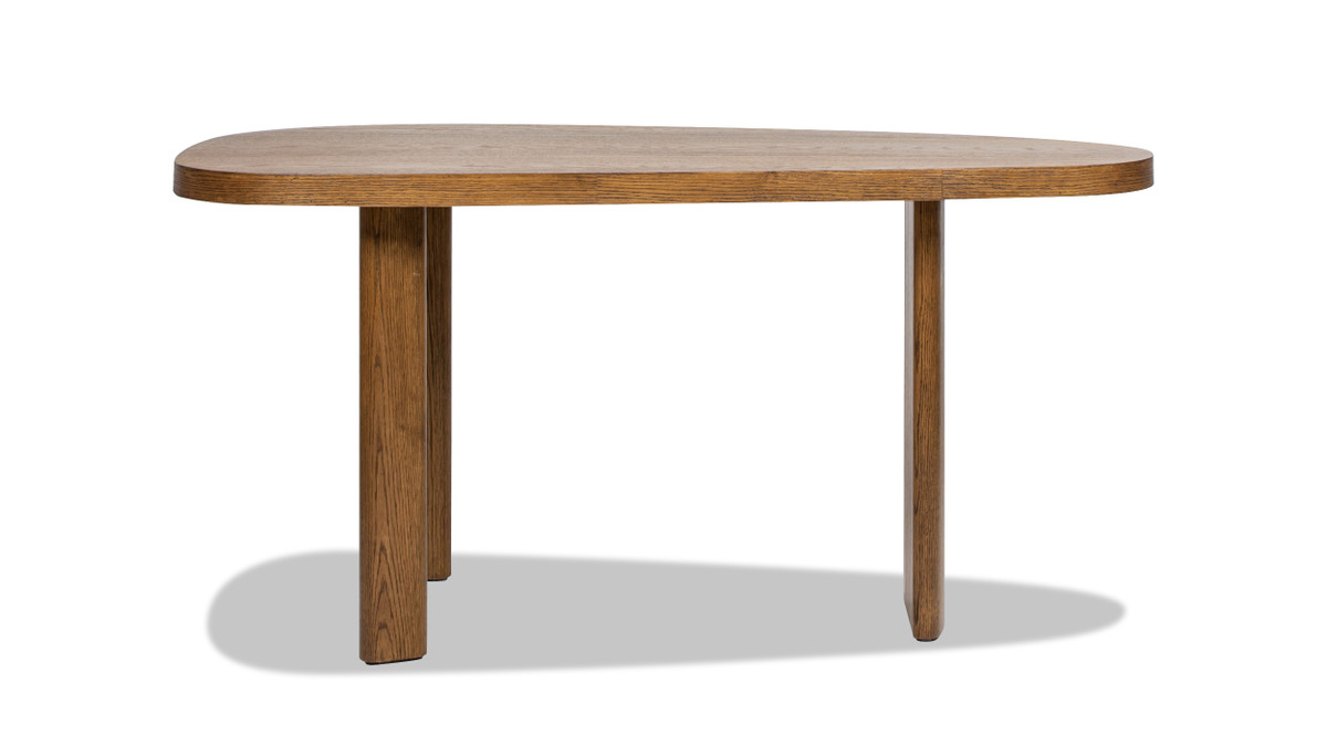 jennifer taylor home Melvin 60" Modern Oak Oblong Oval Console Desk Café Brown