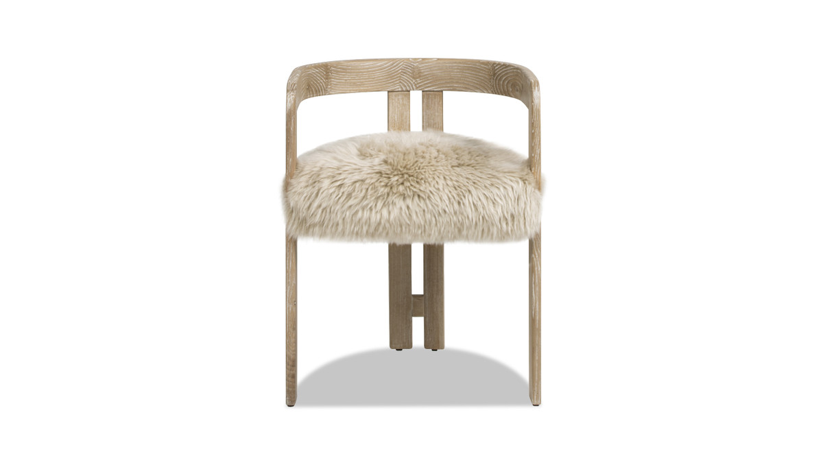 Jennifer Taylor Home Millwick 21" Low Back Genuine Fur Dining Chair Natural Blonde