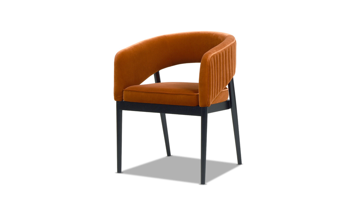 jennifer taylor home Mirah Modern Open Barrel Dining Chair Burnt Orange