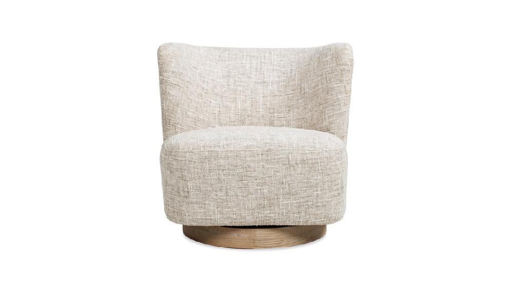 Jennifer Taylor Home Miranda 30" Armless Swivel Accent Chair Natural Gray