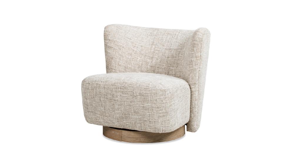 jennifer taylor home Miranda 30" Armless Swivel Accent Chair Natural Gray