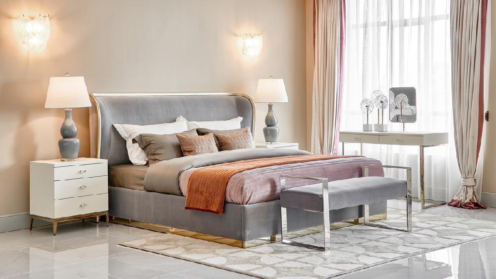 Jennifer Taylor Home Mystic 22" 3-Drawer Storage End Table Pearl White Faux Shagreen