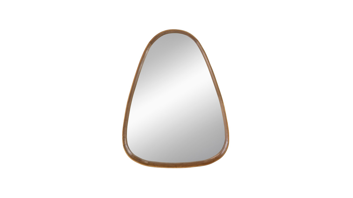 jennifer taylor home Naveen 37.5" Natural Pine Wood Oblong Oval Modern Wall Mirror