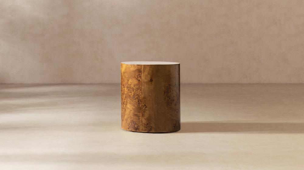 Jennifer Taylor Home Nebula 20" Accent Oval Pillar Side Table Medium Brown Walnut