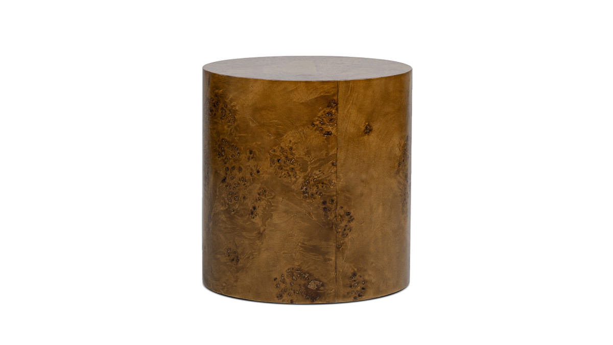 jennifer taylor home Nebula 20" Accent Oval Pillar Side Table Medium Brown Walnut