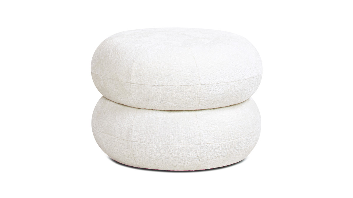jennifer taylor home Nest 19.5" Low Round Upholstered Ottoman Almond White jennifer taylor home Nest 19.5" Low Round Upholstered Ottoman Almond White