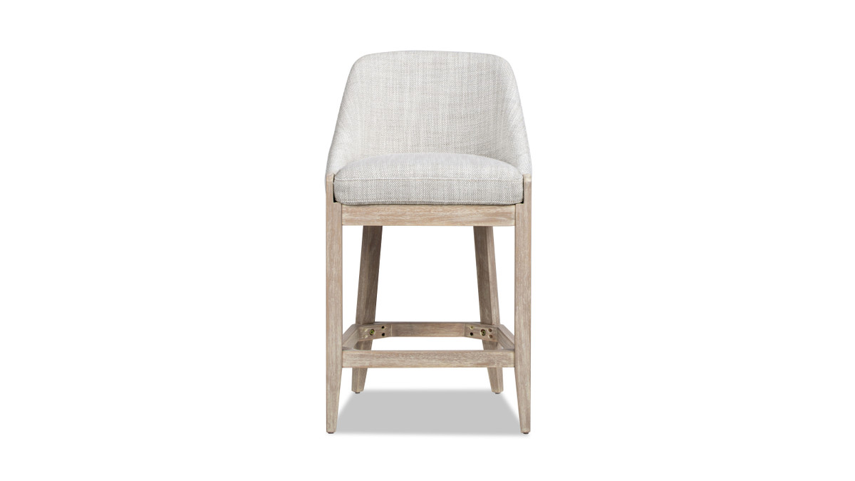 Jennifer Taylor Home Newport 26.5" Coastal Curved Back Upholstered Counter Stool Two-Tone Neutral Gray