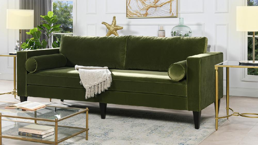 Jennifer Taylor Home Nicholi 84" Mid-Century Modern Sofa Olive Green
