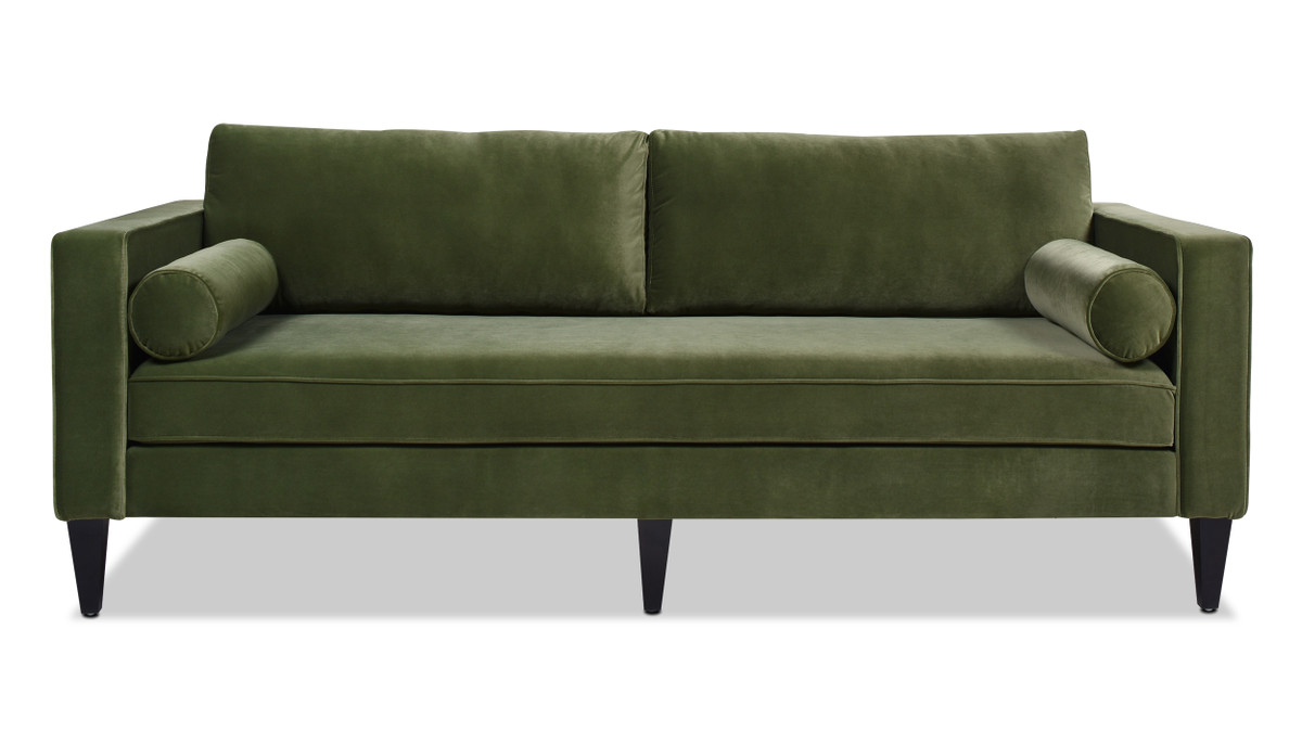 jennifer taylor home Nicholi 84" Mid-Century Modern Sofa Olive Green