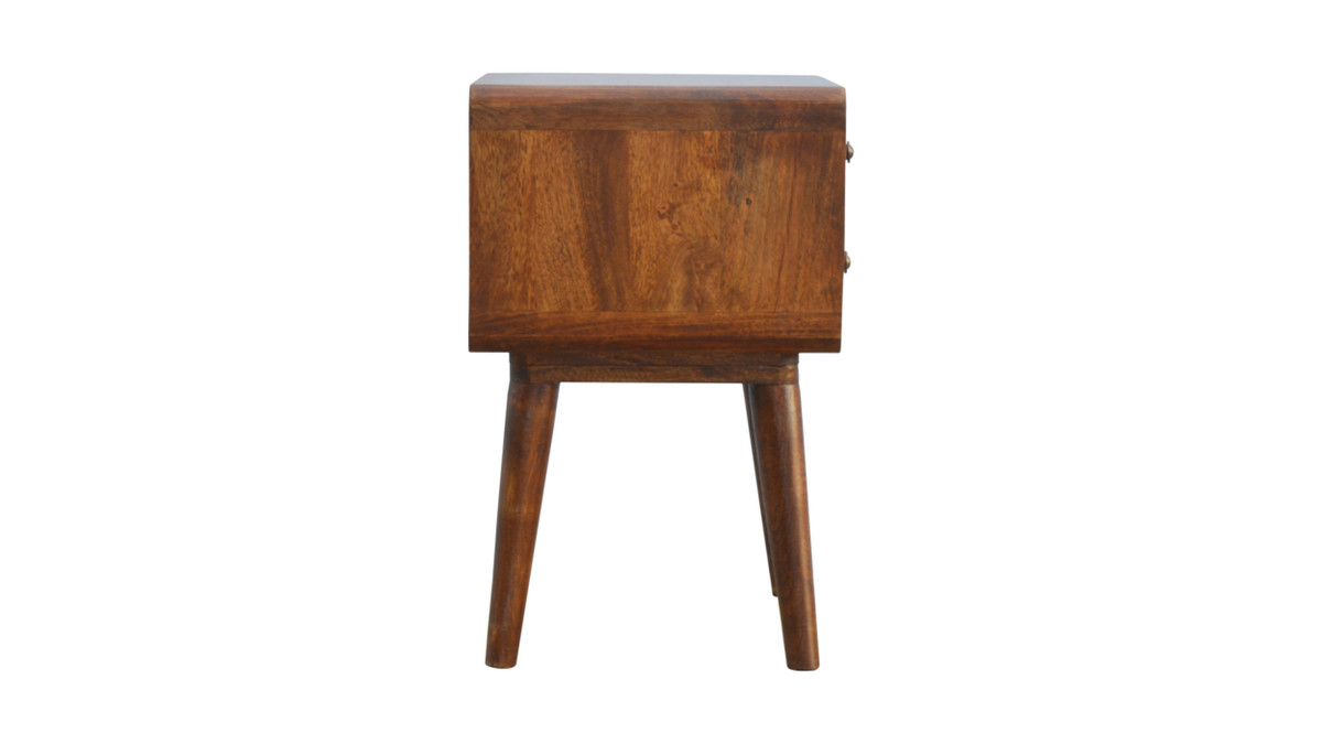 Jennifer Taylor Home Norden 17.7" Solid Wood Nightstand With 2 Drawers And Nordic Legs Chestnut Finish