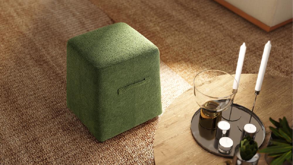 Jennifer Taylor Home Oliver 16" Tapered Square Upholstered Ottoman Moss Green