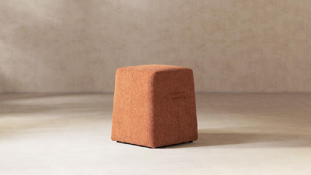 Jennifer Taylor Home Oliver 16" Tapered Square Upholstered Ottoman Spice Orange