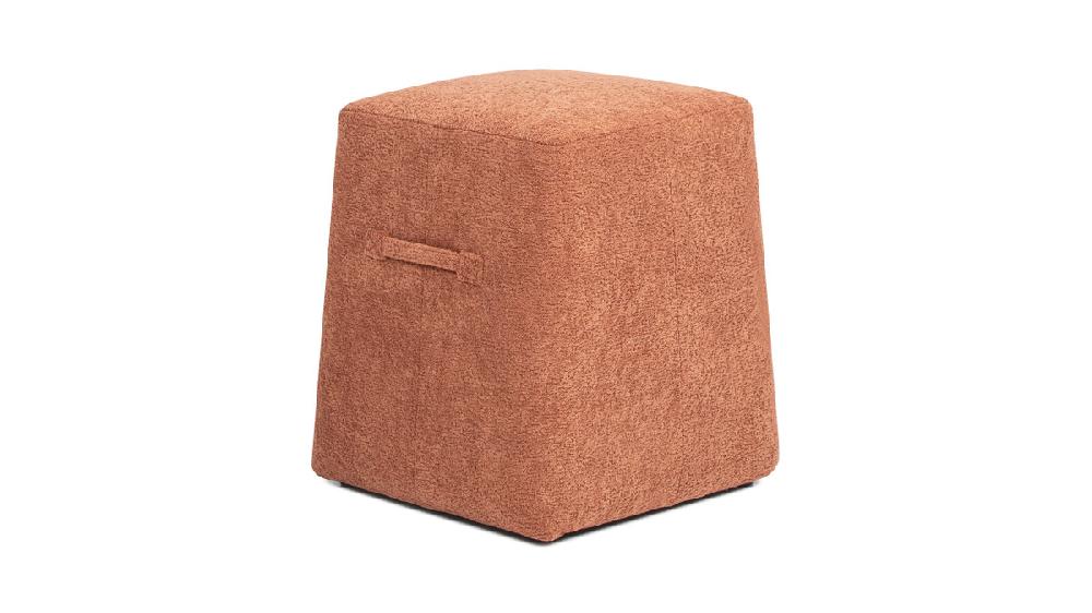 jennifer taylor home Oliver 16" Tapered Square Upholstered Ottoman Spice Orange