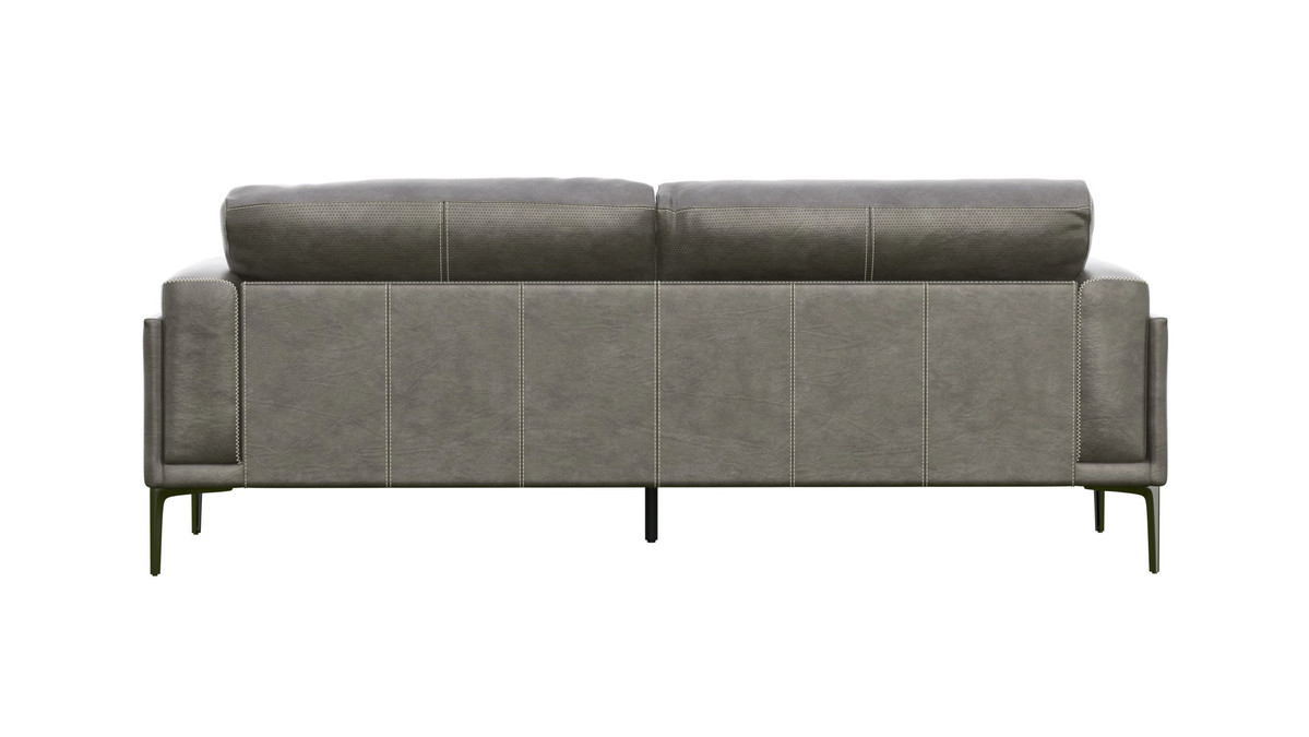 Jennifer Taylor Home Orin 84" Genuine Leather Sofa With Metal Legs And Streamlined Modern Silhouette