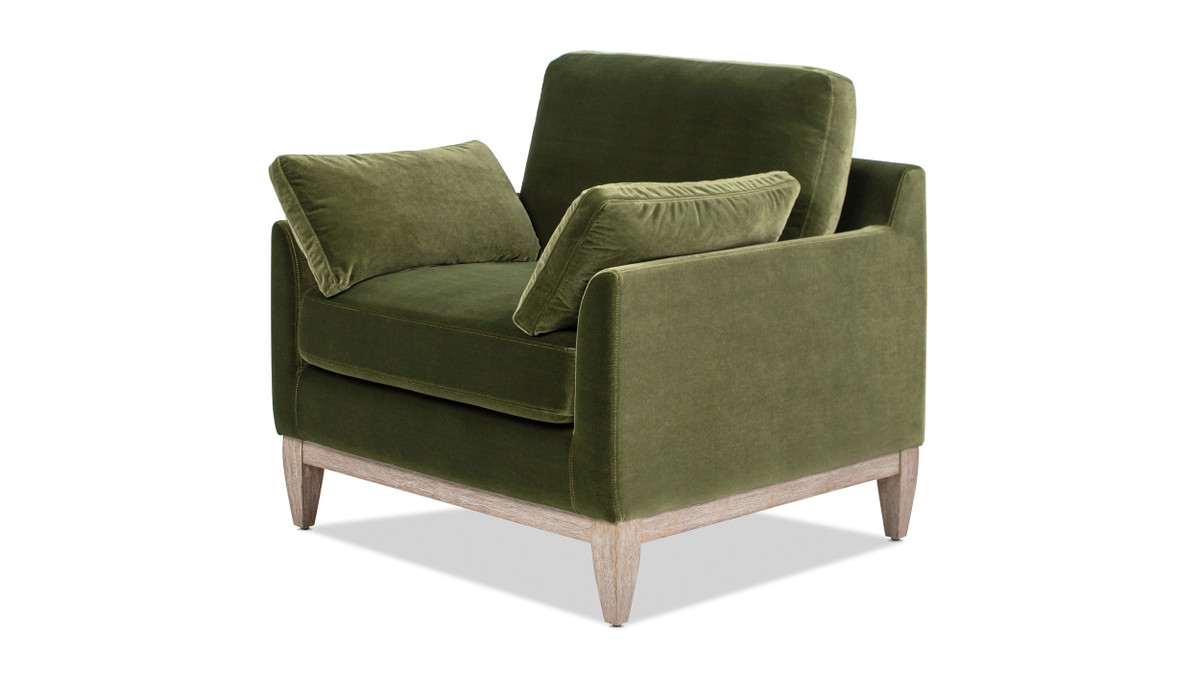 jennifer taylor home Pasadena 36" Wide Modern Farmhouse Accent Arm Chair Olive Green