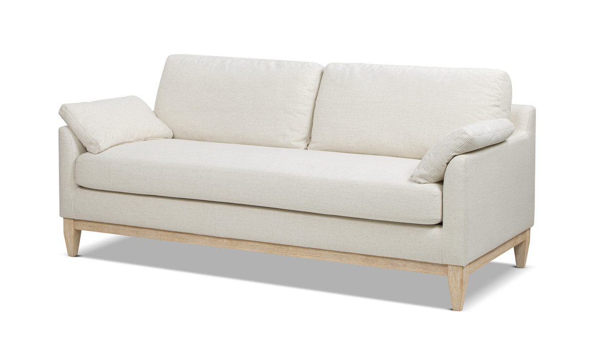 Jennifer Taylor Home Pasadena 75.5" Modern Farmhouse Sofa Flax White