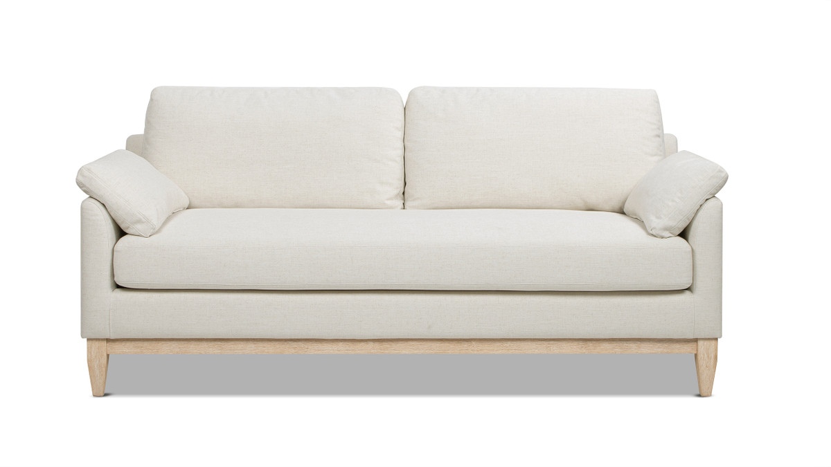 jennifer taylor home Pasadena 75.5" Modern Farmhouse Sofa Flax White