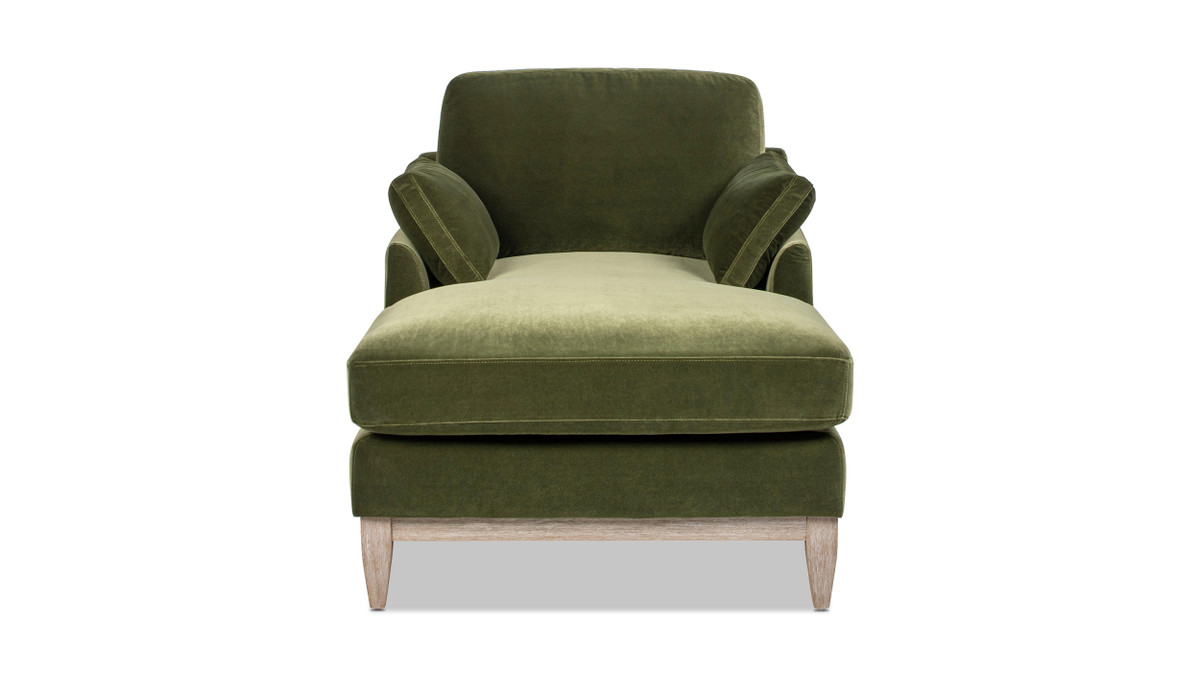 jennifer Taylor Home Pasadena Modern Farmhouse Chaise Lounge Chair Olive Green