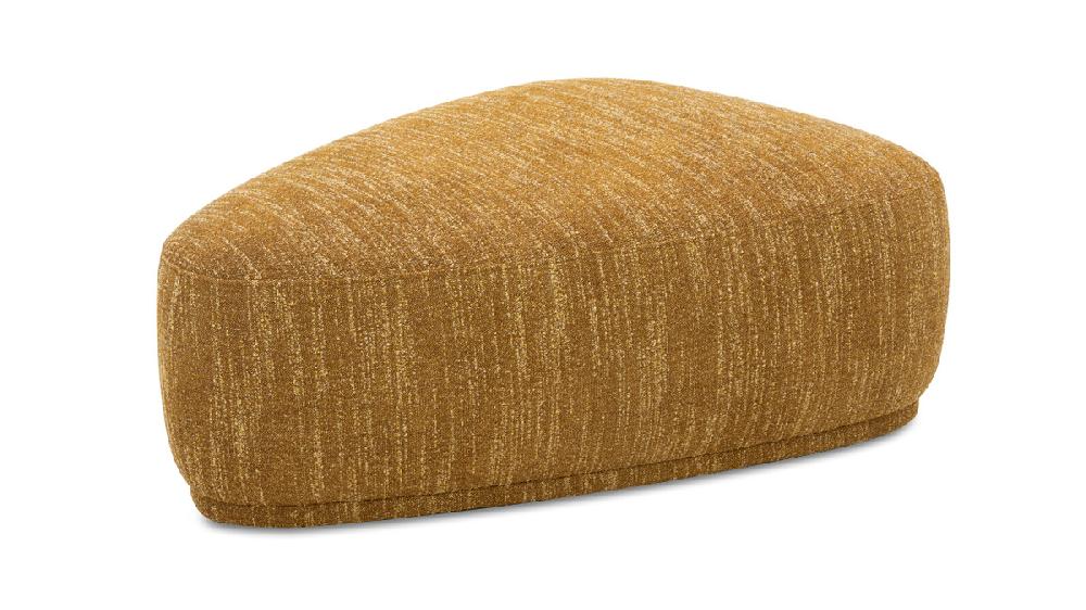 Jennifer Taylor Home Pebble 44" Rounded Triangle Cocktail Ottoman Mustard Yellow