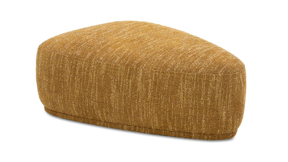 jennifer taylor home Pebble 44" Rounded Triangle Cocktail Ottoman Mustard Yellow