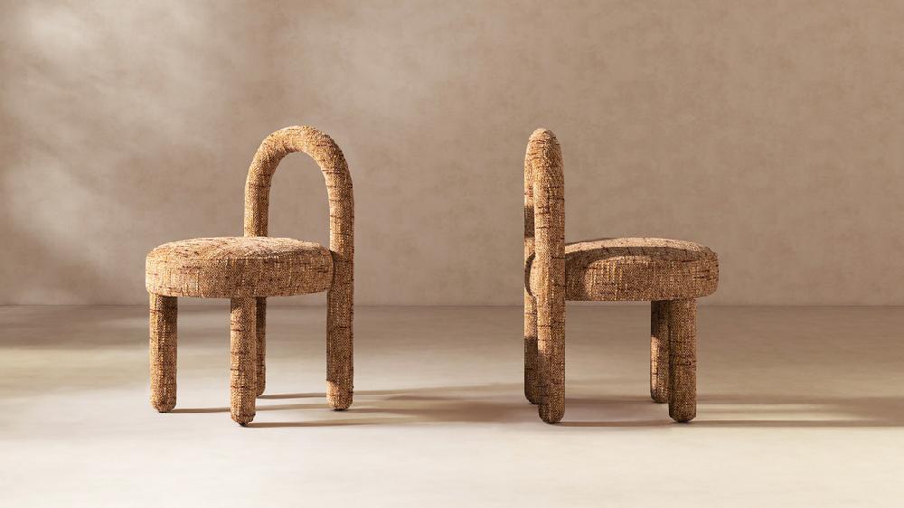 Jennifer Taylor Home Penny Round Arched Fully Upholstered Dining Side Chair Set Of 2 Golden Rust Orange