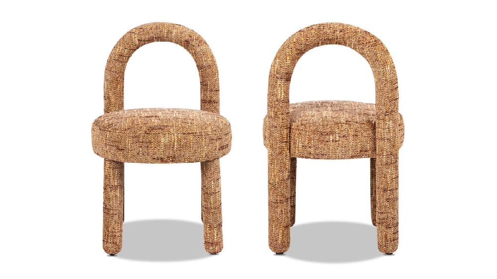 Jennifer Taylor Home Penny Round Arched Fully Upholstered Dining Side Chair Set Of 2 Golden Rust Orange