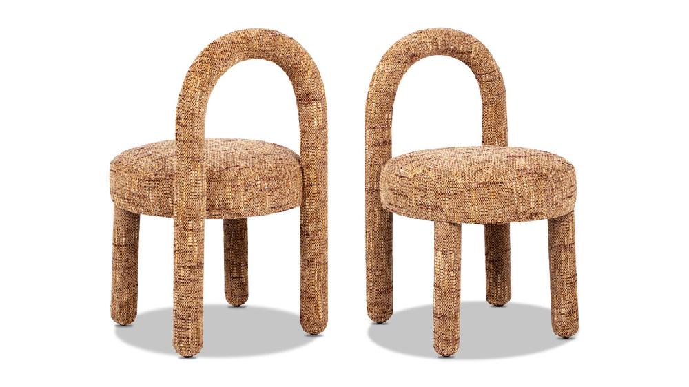 Jennifer Taylor Home Penny Round Arched Fully Upholstered Dining Side Chair Set Of 2 Golden Rust Orange