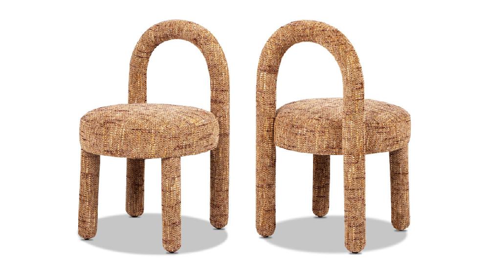 jennifer taylor home Penny Round Arched Fully Upholstered Dining Side Chair Set of 2 Golden Rust Orange jennifer taylor home Penny Round Arched Fully Upholstered Dining Side Chair Set of 2 Golden Rust Orange