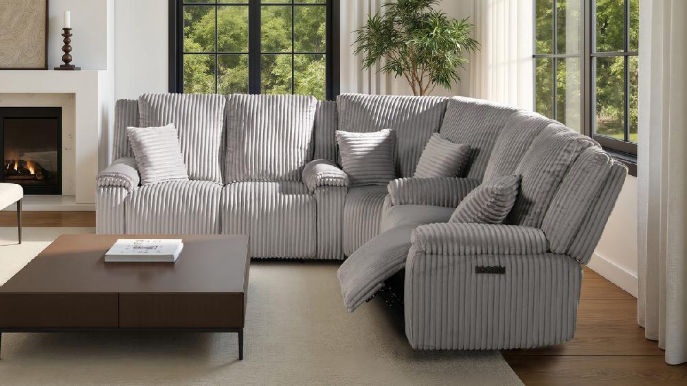 Jennifer Taylor Home Philip 110" Power Motion Recliner Corner Sectional Sofa