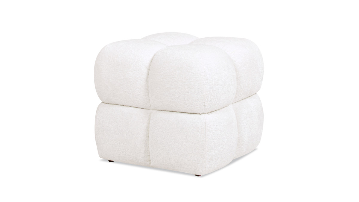 jennifer taylor home Pixel 21" Oversized Square Tufted Pouf Ottoman Almond White