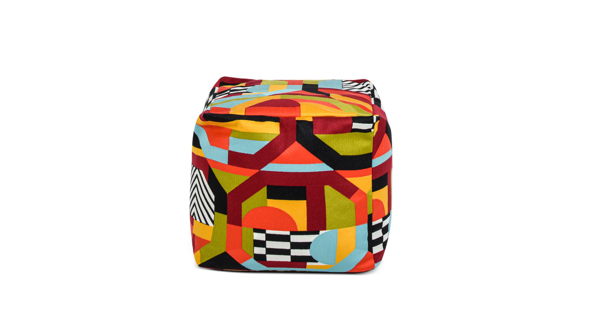 Jennifer Taylor Home Pouf 23" Luxury Oversized Bean Bag Cube Ottoman Colorpop Multicolored