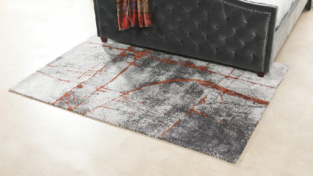 Jennifer Taylor Home Quarry 5 X 6.5" Abstract Area Rug Gray & Orange Polypropylene