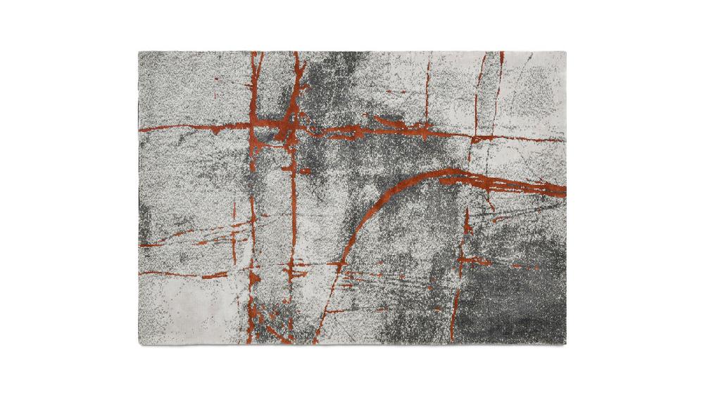 jennifer taylor home Quarry 5 x 6.5" Abstract Area Rug Gray & Orange Polypropylene