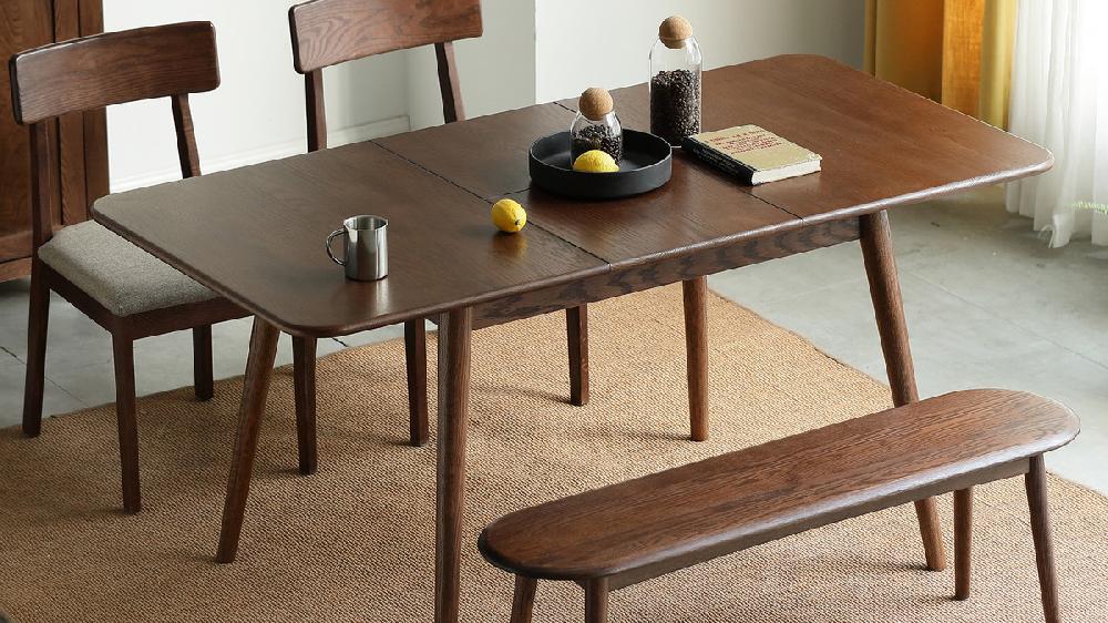 Jennifer Taylor Home Ravelle 63" Solid Oak Mid-Century Modern Telescopic Dining Table With Rounded Corners