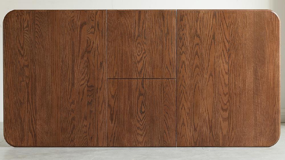 Jennifer Taylor Home Ravelle 63" Solid Oak Mid-Century Modern Telescopic Dining Table With Rounded Corners