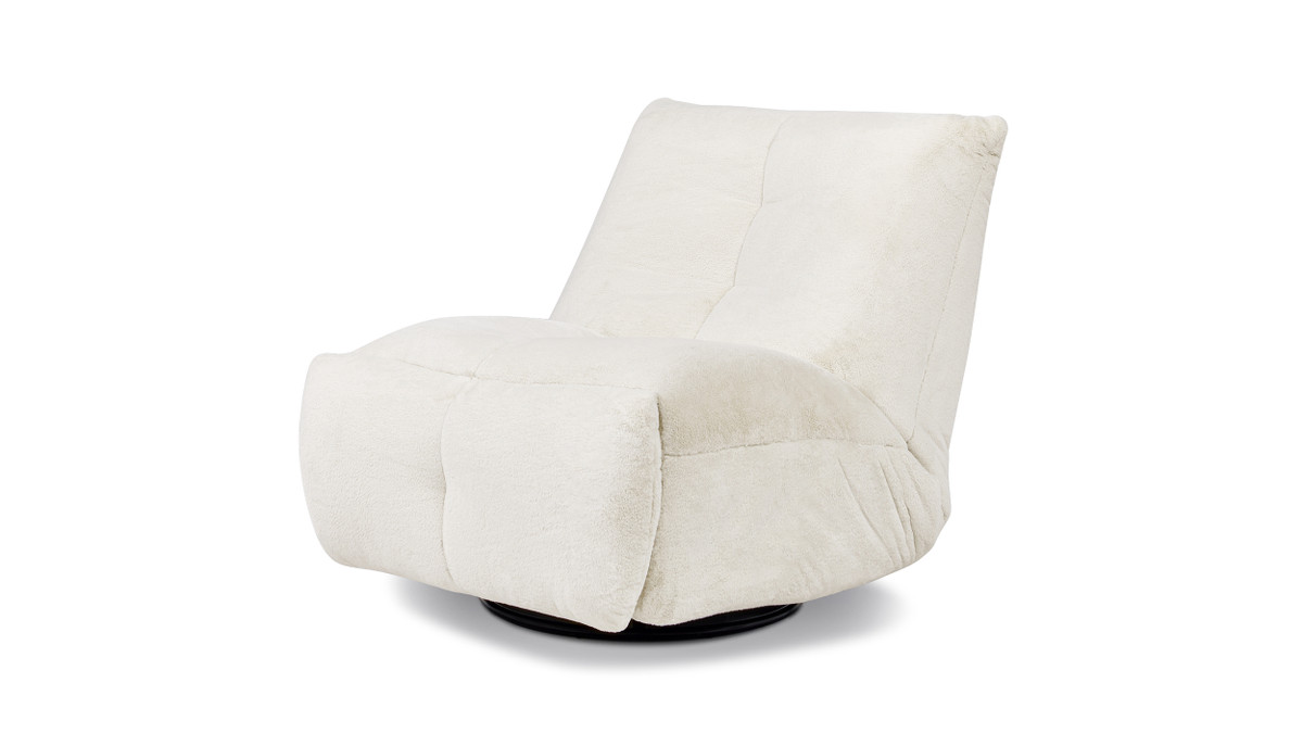 jennifer taylor home Rearden 35.5" Swivel Glider Manual Recliner Gaming Lounge Chair Pearl White