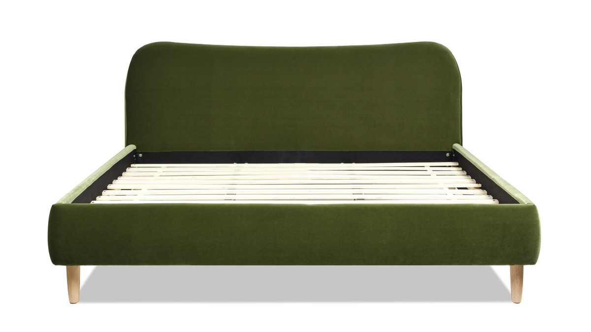 Jennifer Taylor Home Roman Curved Headboard Upholstered Platform Bed King Olive Green