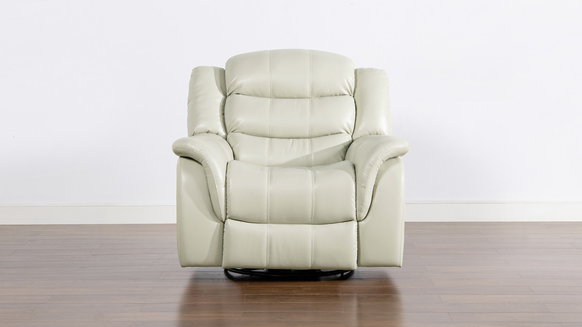 Jennifer Taylor Home Rover 41.5" Swivel Glider Push Back Manual Recliner Arm Chair Parchment Cream Off-White