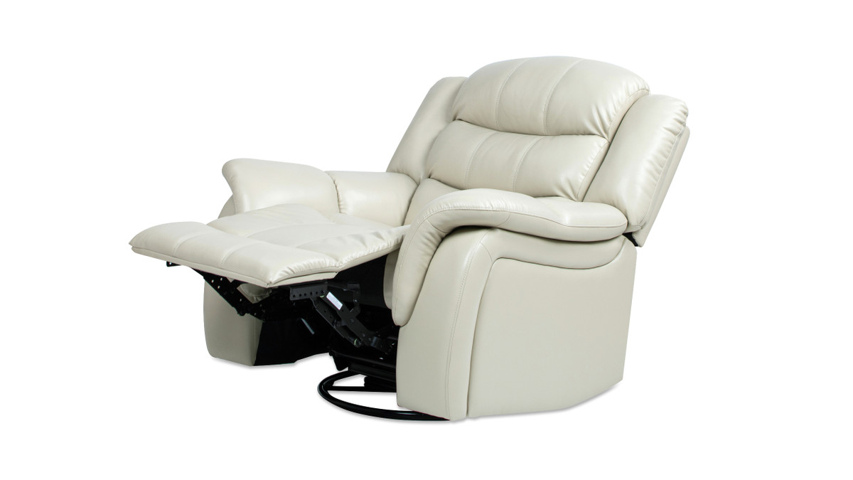 jennifer taylor home Rover 41.5" Swivel Glider Push Back Manual Recliner Arm Chair Parchment Cream Off-White