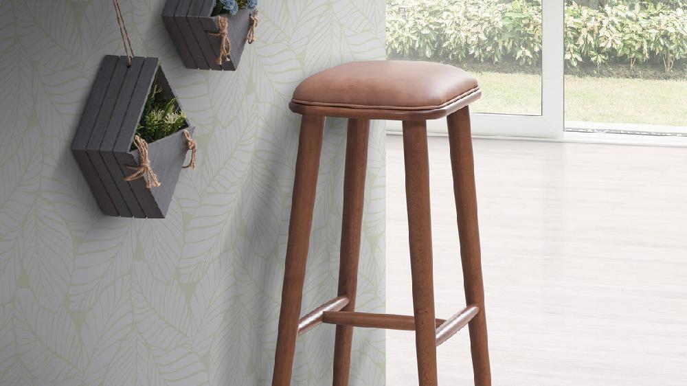 Jennifer Taylor Home Ryder 30" Backless Bar Stool With Faux Leather Seat And Solid Wood Frame Tan