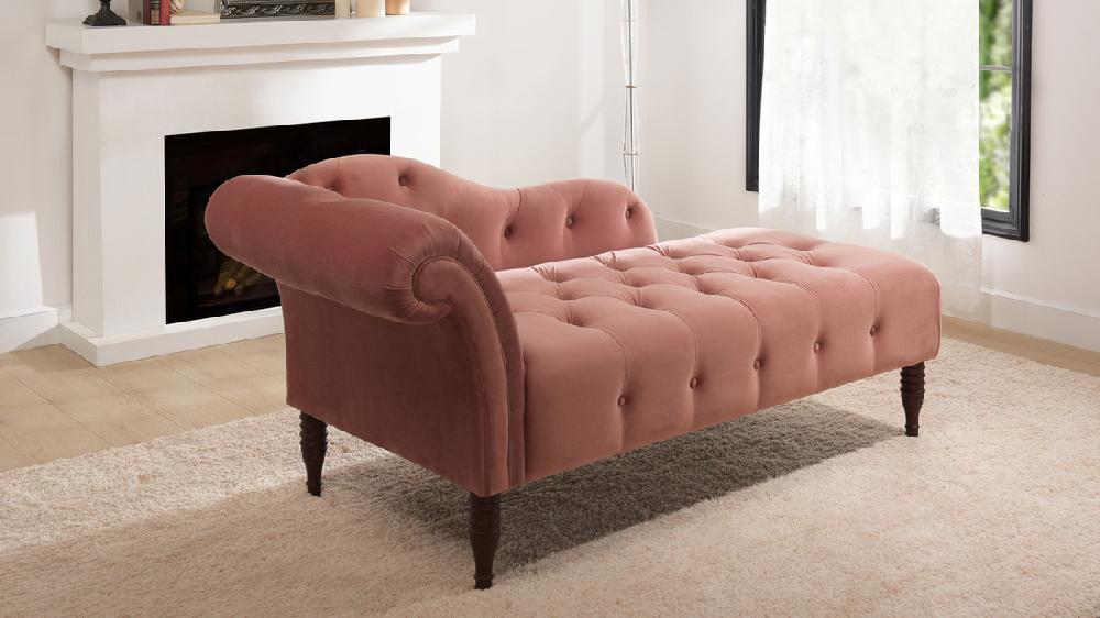 Jennifer Taylor Home Samuel Tufted Chaise Lounge Right Arm Facing Ash Rose