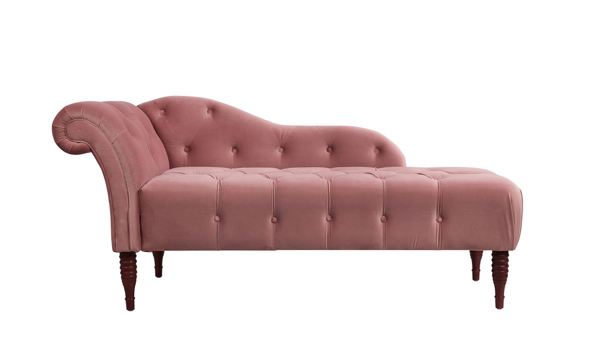 jennifer taylor home Samuel Tufted Chaise Lounge Right Arm Facing Ash Rose
