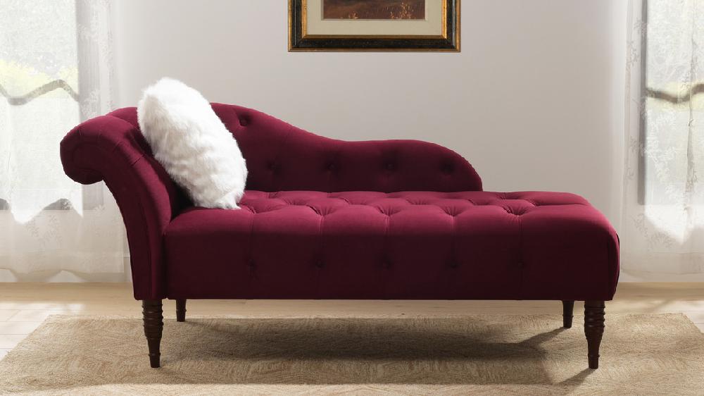 Jennifer Taylor Home Samuel Tufted Chaise Lounge Right Arm Facing Burgundy