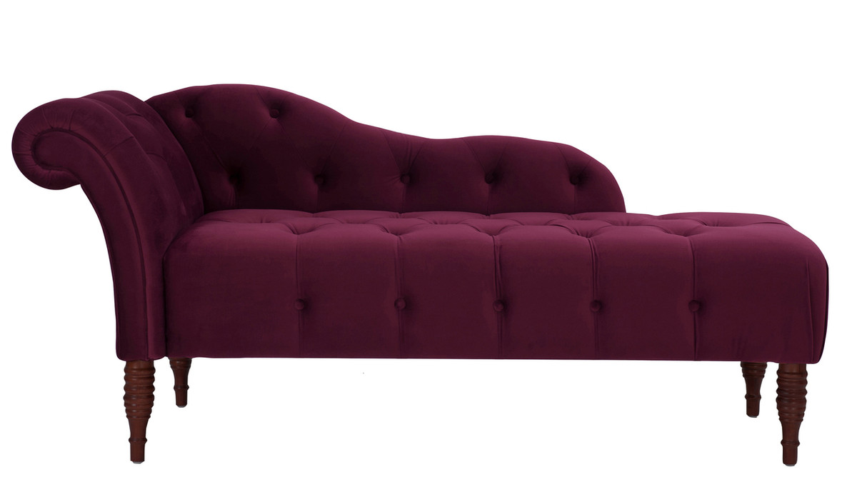 jennifer taylor home Samuel Tufted Chaise Lounge Right Arm Facing Burgundy