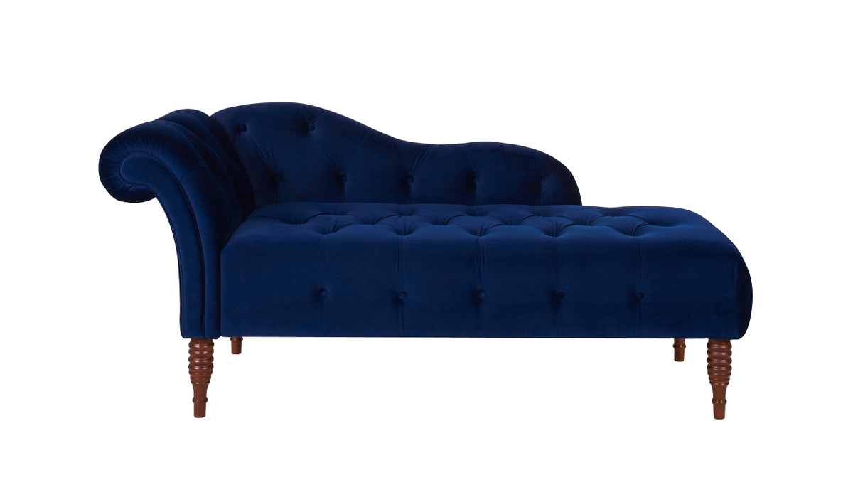 jennifer taylor home Samuel Tufted Chaise Lounge Right Arm Facing Navy Blue