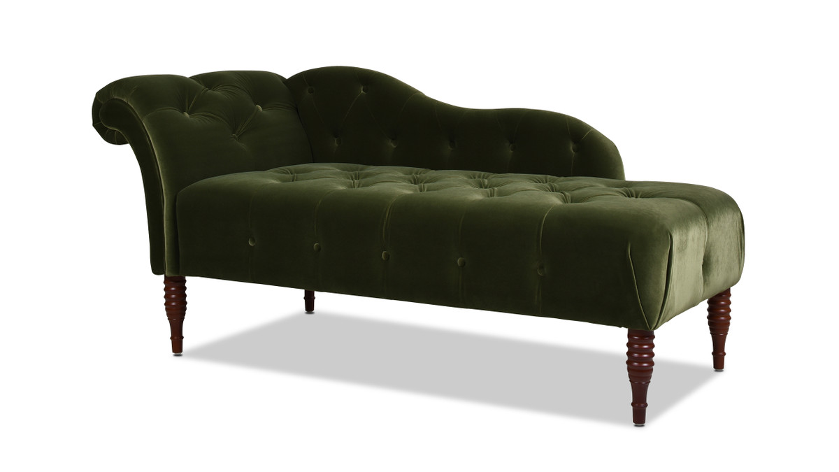 Jennifer Taylor Home Samuel Tufted Chaise Lounge Right Arm Facing Olive Green